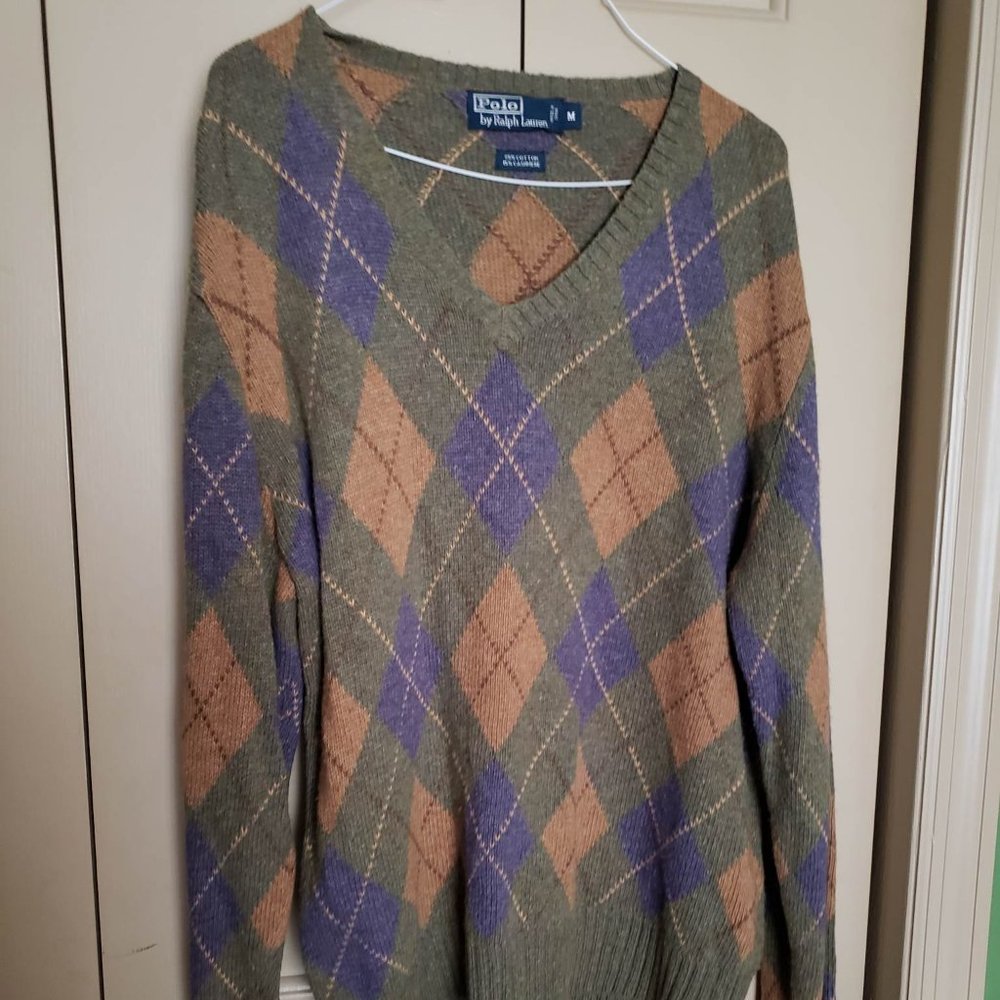 vintage polo  ralph lauren size M v neck cotton cashmere